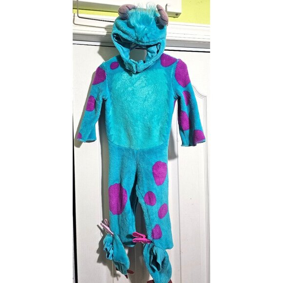Disney Baby Other - Disney Baby Monsters Inc Sully Costume Soft Feet Tail Hood Halloween 12-18 Month
